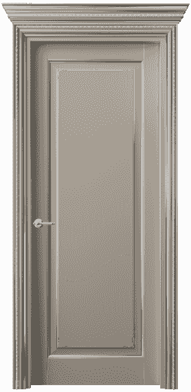 Дверь межкомнатная 6201 ББСКС. Цвет Бук бисквитный с серебром. Материал  Массив бука эмаль с патиной. Коллекция Royal. Картинка.