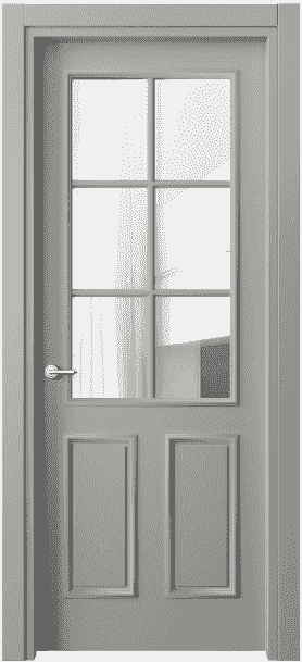 Дверь межкомнатная 8132 МНСР Прозрачное стекло. Цвет Матовый нейтральный серый. Материал Гладкая эмаль. Коллекция Paris. Картинка.