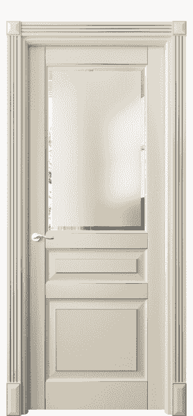Дверь межкомнатная 0710 БМЦС САТ-Ф. Цвет Бук марципановый с серебром. Материал  Массив бука эмаль с патиной. Коллекция Lignum. Картинка.