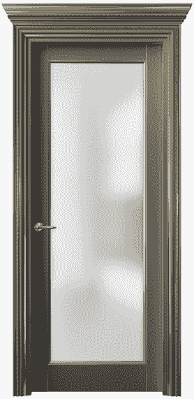 Дверь межкомнатная 6202 БКЛСП САТ. Цвет Бук классический серый с позолотой. Материал  Массив бука эмаль с патиной. Коллекция Royal. Картинка.