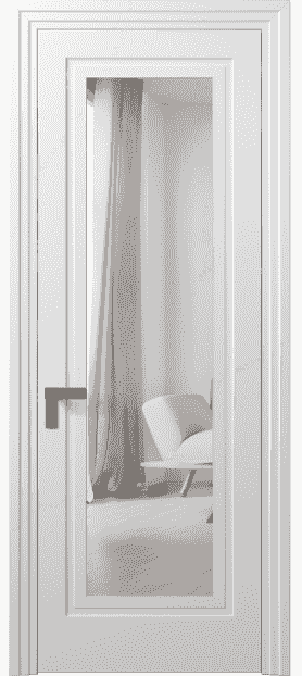 Дверь межкомнатная 8303 МБЛ Зеркало с одной стороны. Цвет Матовый белоснежный. Материал Гладкая эмаль. Коллекция Rocca. Картинка.