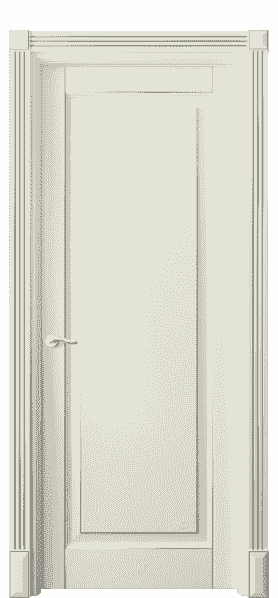 Дверь межкомнатная 0701 БМБС. Цвет Бук молочно-белый с серебром. Материал  Массив бука эмаль с патиной. Коллекция Lignum. Картинка.