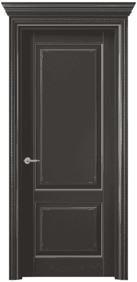 Дверь межкомнатная 6211 БАНС. Цвет Бук антрацит с серебром. Материал  Массив бука эмаль с патиной. Коллекция Royal. Картинка.