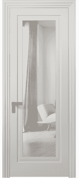 Дверь межкомнатная 8303 МСР ЗЕРКАЛО. Цвет Матовый серый. Материал Гладкая эмаль. Коллекция Rocca. Картинка.