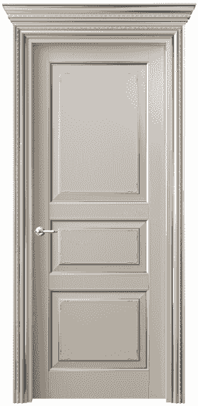 Дверь межкомнатная 6231 БСБЖС. Цвет Бук светло-бежевый серебряный антик. Материал  Массив бука эмаль с патиной. Коллекция Royal. Картинка.