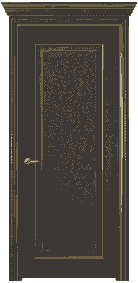 Дверь межкомнатная 6201 БАНП. Цвет Бук антрацит с позолотой. Материал  Массив бука эмаль с патиной. Коллекция Royal. Картинка.