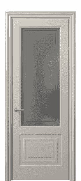 Дверь межкомнатная 8452 МСБЖ Серый сатин с гравировкой. Цвет Матовый светло-бежевый. Материал Гладкая эмаль. Коллекция Mascot. Картинка.