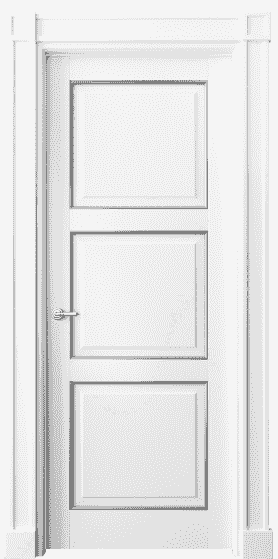 Дверь межкомнатная 6309 ББЛС. Цвет Бук белоснежный с серебром. Материал  Массив бука эмаль с патиной. Коллекция Toscana Plano. Картинка.