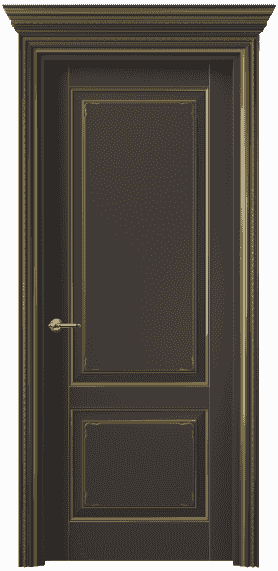 Дверь межкомнатная 6211 БАНП. Цвет Бук антрацит с позолотой. Материал  Массив бука эмаль с патиной. Коллекция Royal. Картинка.