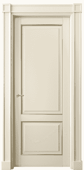 Дверь межкомнатная 6303 БМЦП. Цвет Бук марципановый с позолотой. Материал  Массив бука эмаль с патиной. Коллекция Toscana Plano. Картинка.