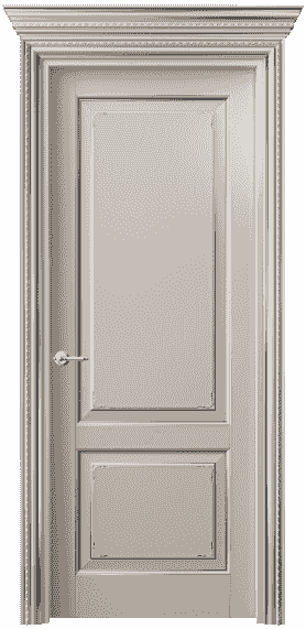 Дверь межкомнатная 6211 БСБЖС. Цвет Бук светло-бежевый серебряный. Материал  Массив бука эмаль с патиной. Коллекция Royal. Картинка.