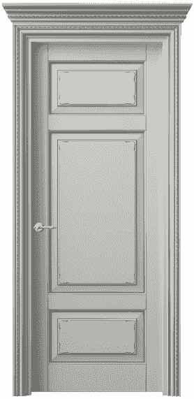 Дверь межкомнатная 6221 БСРС. Цвет Бук серый с серебром. Материал  Массив бука эмаль с патиной. Коллекция Royal. Картинка.