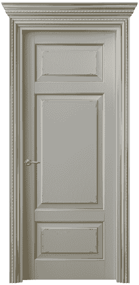 Дверь межкомнатная 6221 БНСРП. Цвет Бук нейтральный серый с позолотой. Материал  Массив бука эмаль с патиной. Коллекция Royal. Картинка.