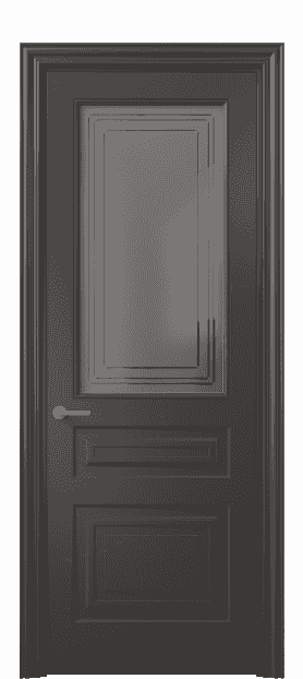 Дверь межкомнатная 8412 МАН Серый сатин с гравировкой. Цвет Матовый антрацит. Материал Гладкая эмаль. Коллекция Mascot. Картинка.