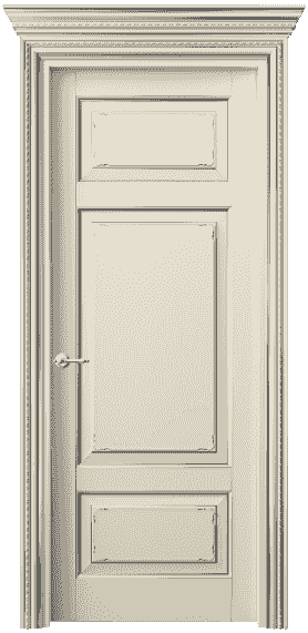 Дверь межкомнатная 6221 БМЦС. Цвет Бук марципановый с серебром. Материал  Массив бука эмаль с патиной. Коллекция Royal. Картинка.