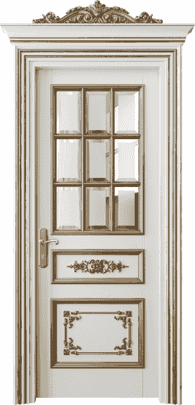Дверь межкомнатная 6512 БСРЗА САТ Ф. Цвет Бук серый золотой антик. Материал Массив бука эмаль с патиной золото античное. Коллекция Imperial. Картинка.