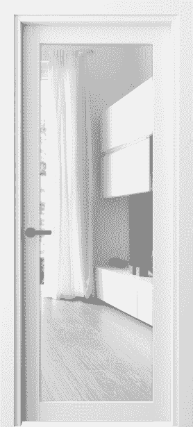 Дверь межкомнатная 2102 neo БШ ПРОЗ. Цвет Белый шёлк. Материал Ciplex ламинатин. Коллекция Neo. Картинка.