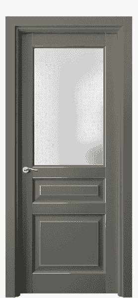 Дверь межкомнатная 0710 БКЛСП САТ. Цвет Бук классический серый с позолотой. Материал  Массив бука эмаль с патиной. Коллекция Lignum. Картинка.