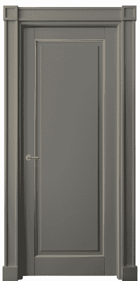 Дверь межкомнатная 6301 БКЛСП. Цвет Бук классический серый с позолотой. Материал  Массив бука эмаль с патиной. Коллекция Toscana Plano. Картинка.