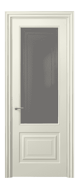 Дверь межкомнатная 8452 ММБ Серый сатин с гравировкой. Цвет Матовый молочно-белый. Материал Гладкая эмаль. Коллекция Mascot. Картинка.