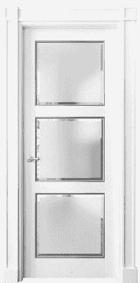 Дверь межкомнатная 6310 ББЛС САТ-Ф. Цвет Бук белоснежный с серебром. Материал  Массив бука эмаль с патиной. Коллекция Toscana Plano. Картинка.