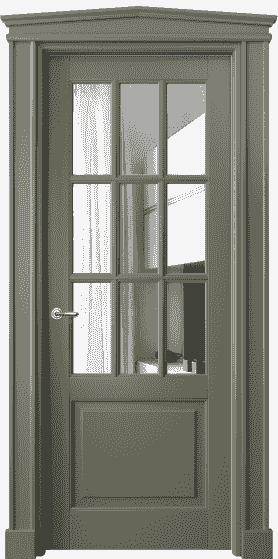 Дверь межкомнатная 6312 БОТ Зеркало. Цвет Бук оливковый тёмный. Материал Массив бука эмаль. Коллекция Toscana Grigliato. Картинка.