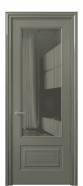 Дверь межкомнатная 8442 МОТ Серое с гравировкой. Цвет Матовый оливковый тёмный. Материал Гладкая эмаль. Коллекция Mascot. Картинка.