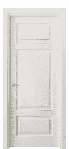 Дверь межкомнатная 0721 БЖМП. Цвет Бук жемчужный с позолотой. Материал  Массив бука эмаль с патиной. Коллекция Lignum. Картинка.