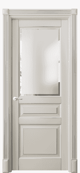 Дверь межкомнатная 0710 БОСС САТ-Ф. Цвет Бук облачный серый с серебром. Материал  Массив бука эмаль с патиной. Коллекция Lignum. Картинка.