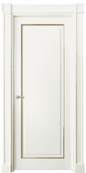 Дверь межкомнатная 6301 БЖМП. Цвет Бук жемчужный с позолотой. Материал  Массив бука эмаль с патиной. Коллекция Toscana Plano. Картинка.