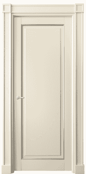 Дверь межкомнатная 6301 БМЦС. Цвет Бук марципановый с серебром. Материал  Массив бука эмаль с патиной. Коллекция Toscana Plano. Картинка.