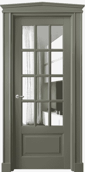 Дверь межкомнатная 6313 БОТ Зеркало. Цвет Бук оливковый тёмный. Материал Массив бука эмаль. Коллекция Toscana Grigliato. Картинка.
