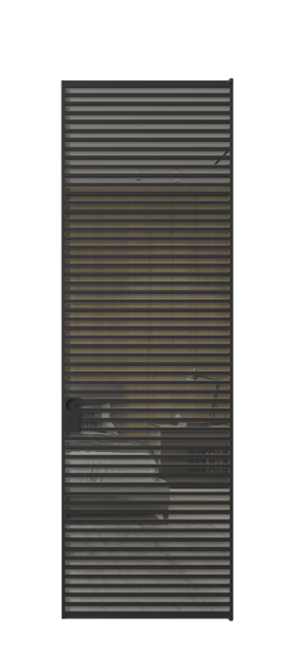 Алюминиевая дверь АЛПЛ040.07 Алюминий Черный Рефлективное серое стекло "Stopsol", калёное Цена 216990  | Volhovec