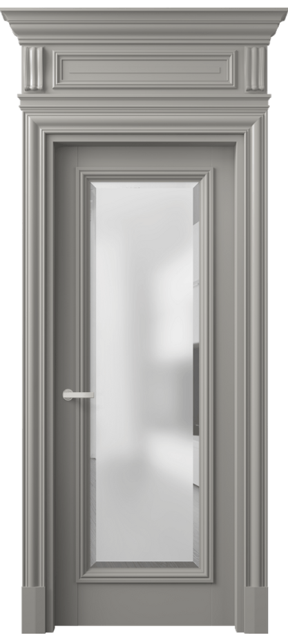 Межкомнатная дверь Antique 7300 Бук нейтральный серый Сатинированное стекло с фацетом, 6 мм Цена 226010 сом | Volhovec