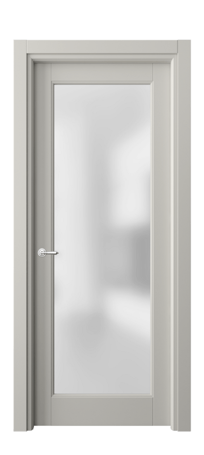 Межкомнатная дверь Тоскана Элегантэ 6300 Матовый тёплый серый Сатинированное стекло Цена 94599 ₽ | Volhovec