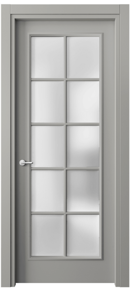 Межкомнатная дверь Paris 8102 Матовый нейтральный серый Сатинированное стекло Цена 72399 ₽| Volhovec