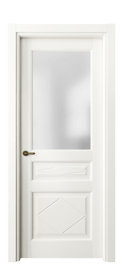 Межкомнатная дверь Тоскана Ромбо 6344 Матовый жемчужный Сатинированное стекло Цена 98899 ₽ | Volhovec