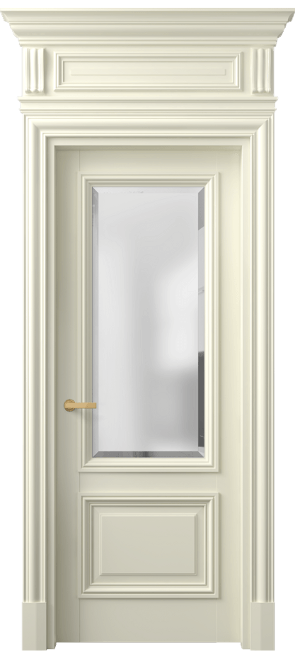 Межкомнатная дверь Antique 7302 Бук молочно-белый Сатинированное стекло с фацетом, 6 мм Цена 226010 сом | Volhovec