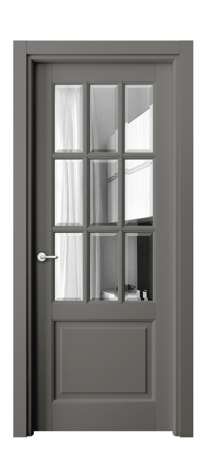 Дверь межкомнатная Тоскана Грильято 6312 Матовый классический серый Двустороннее зеркало с фацетом, триплекс Гладкий наличник МКЛС Цена 121199 ₽ Наличники уже входят в базовый комплект. Фабрика дверей Волховец 8 (800) 551 43 19 Межкомнатная дверь Тоскана Грильято 6312 Матовый классический серый Двустороннее зеркало с фацетом, триплекс Цена 121199 ₽ | Volhovec