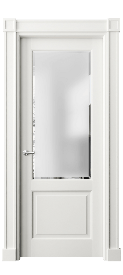 Межкомнатная дверь Тоскана Плано 6302 Матовый серый Сатинированное стекло с фацетом Цена 131939 ₽ | Volhovec