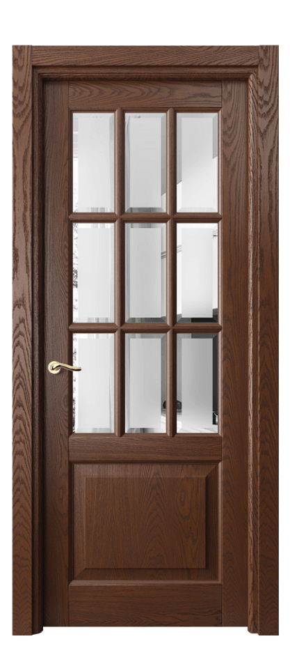 Межкомнатная дверь Lignum 0748 Дуб коньячный брашированный Сатинированное стекло с фацетом Цена 168199 ₽ | Volhovec