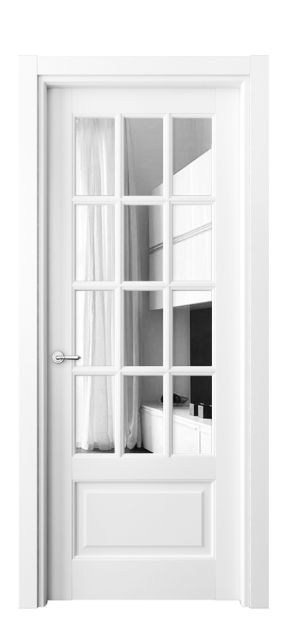 Межкомнатная дверь Тоскана Грильято 6313 Матовый белоснежный Двустороннее зеркало, триплекс Цена 114899 ₽ | Volhovec