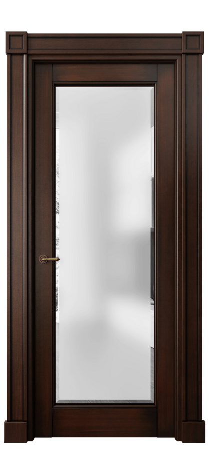 Межкомнатная дверь Тоскана Плано 6300 Бук тёмный с патиной Сатинированное стекло с фацетом Цена 1022110 AMD | Volhovec