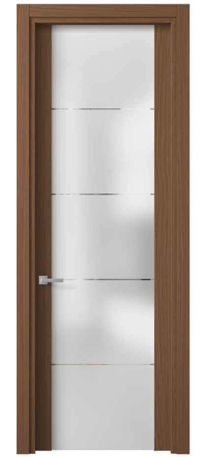 Межкомнатная дверь Planum 4114 Дуб шоколадный матовый Сатинированное стекло с гравировкой «КВАДРО», триплекс Цена 85199 ₽ | Volhovec