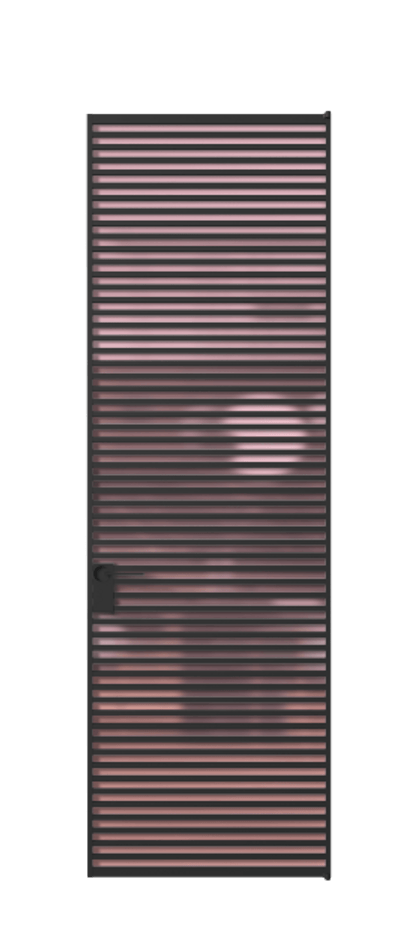 Алюминиевая дверь АЛПЛ040.07 Алюминий Черный Сатинированное розовое стекло, триплекс Цена 208990  | Volhovec