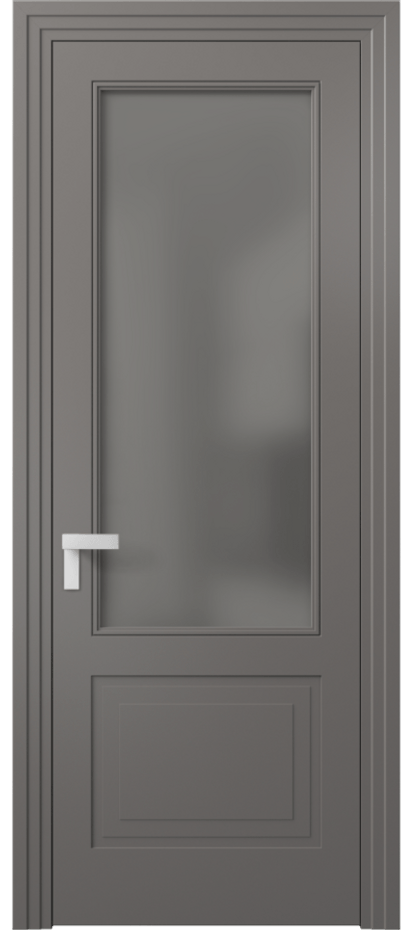 Межкомнатная дверь Рокка 8352 Матовый классический серый Сатинированное серое стекло, триплекс Цена 68424 ₽ | Volhovec