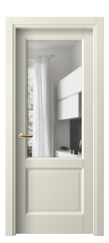 Межкомнатная дверь Galant 1422 Матовый молочно-белый Прозрачное стекло Цена 49199 ₽ | Volhovec