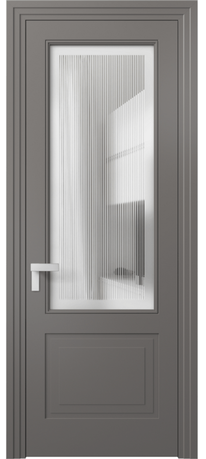 Межкомнатная дверь Рокка 8352 Матовый классический серый Сатинированное с гравировкой "Каннелюры", триплекс Цена 75174 ₽ | Volhovec