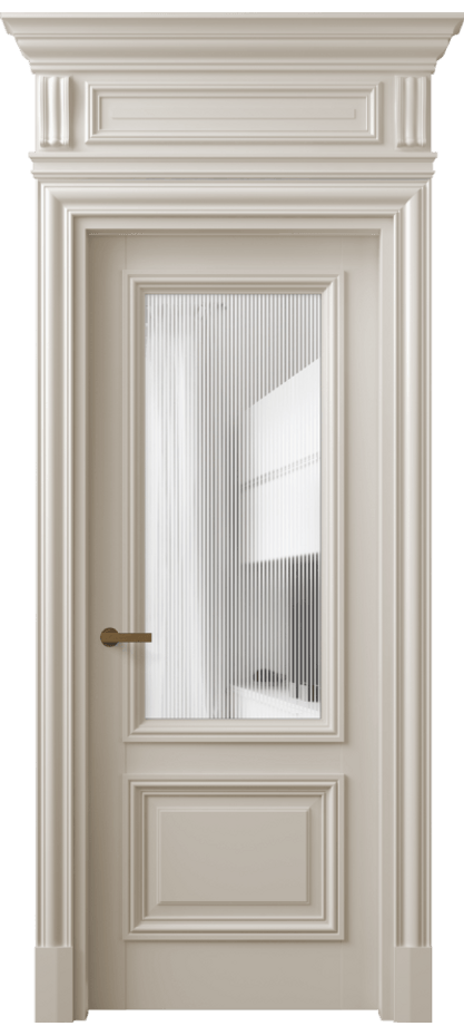 Межкомнатная дверь Antique 7302 Бук светло-бежевый Рифлёное стекло "Дюна", триплекс Цена 159229 ₽ | Volhovec