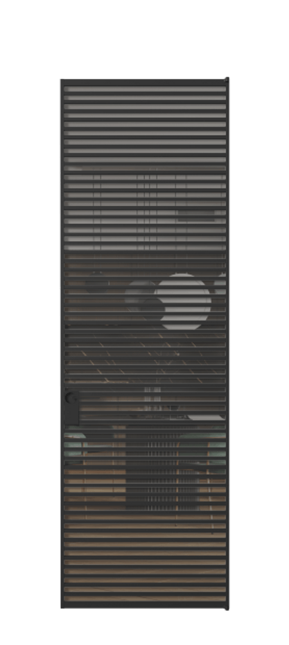 Алюминиевая дверь АЛПЛ040.07 Алюминий Черный Прозрачное серое стекло, триплекс Цена 208990  | Volhovec